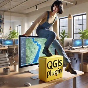 A young Asian woman installing a QGIS Plugin