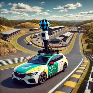 A Google Street View car doing a lap on Mt Panorama, Bathurst, NSW